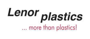 Logo von Lenor Plastics mit Slogan more than plastics in modernem Design.